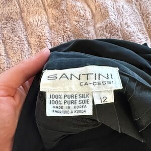 Santini Black 100% Silk Dress (Size 12 but fits more like a s/m)